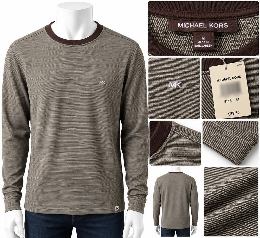 Michael Kors Men's Long-Sleeve Crewneck Shirt – Size M